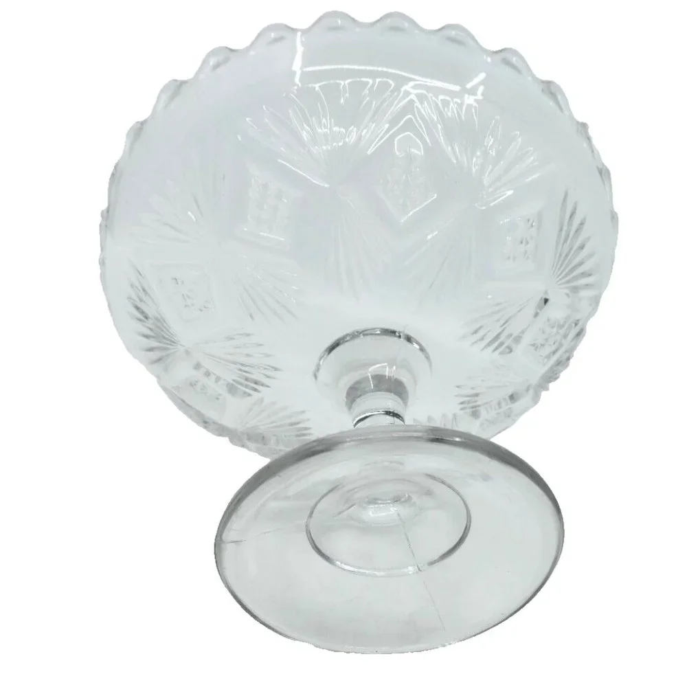Antique EAPG Compote Higbee Glass Melrose Sheaf and Diamond Pattern~8.5